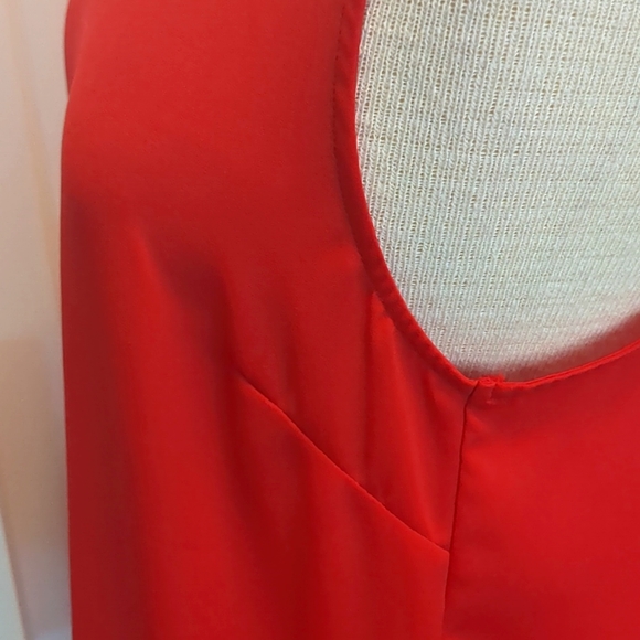 Red with Black Faux Leather Trim Tank Top by Twik by Simons - Picture 8 of 11